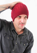 Load image into Gallery viewer, หมวกไหมพรมถักลายเปีย บุขนด้านในสำหรับกันหนาว No.688 - Unisex Cable Knit Fleece Lining Knit Beanie Ski Hat