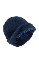 Load image into Gallery viewer, หมวกไหมพรมถักลายเปีย บุขนด้านในสำหรับกันหนาว No.688 - Unisex Cable Knit Fleece Lining Knit Beanie Ski Hat