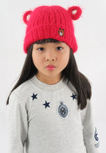 Load image into Gallery viewer, หมวกไหมพรม ทรงบินนี่แต่งหูแบบหนา บุขนด้านใน สำหรับเด็ก - Kids Bear Ears Crochet Eyelash Fur Fleece Lined Knit Hat