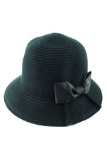 Load image into Gallery viewer, หมวกสานปีกสั้น - Cloche Hat With Satin Bow