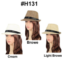 Load image into Gallery viewer, Summer Short Brim Straw Fedora Hat