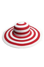 Load image into Gallery viewer, หมวกสานปีกกว้างชายทะเลลายเส้น - Summer Striped Straw Hat Floppy Big Brim Hat