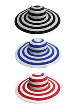 Load image into Gallery viewer, หมวกสานปีกกว้างชายทะเลลายเส้น - Summer Striped Straw Hat Floppy Big Brim Hat