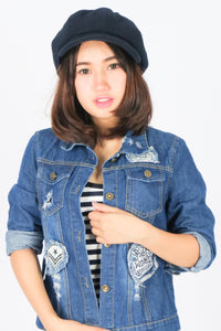 หมวกแฟชั่นทรง Cabbie - Cotton Newsboy Gatsby Apple Cabbie Cap