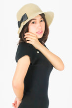 Load image into Gallery viewer, หมวกสานปีกสั้น - Cloche Hat With Satin Bow