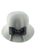 Load image into Gallery viewer, หมวกสานปีกสั้น - Cloche Hat With Satin Bow