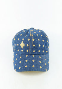 หมวกแก็ปแฟชั่น ปริ้นลายไพ่สีทอง   - Card Symbol Baseball Cap