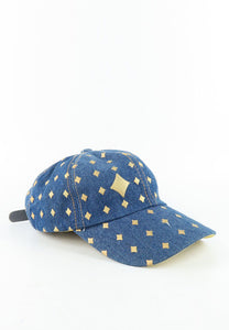หมวกแก็ปแฟชั่น ปริ้นลายไพ่สีทอง   - Card Symbol Baseball Cap