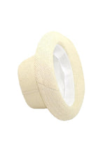 Load image into Gallery viewer, หมวกสานปานามาปีกสั้นแถบลาย - Red Stripe Band Panama Hat