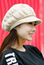 Load image into Gallery viewer, หมวกไหมพรมถักขนกระต่ายบุขน - Fleece Lining Rabbit Hair Knitted Cap