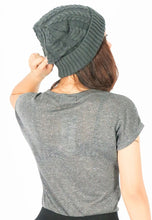 Load image into Gallery viewer, หมวกไหมพรมถักลายเปีย บุขนด้านใน H012- Unisex Cable Knit Fleece Lining Knit Beanie Ski Hat