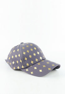 หมวกแก็ปแฟชั่น ปริ้นลายไพ่สีทอง   - Card Symbol Baseball Cap