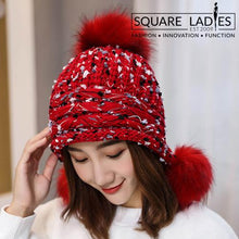 Load image into Gallery viewer, หมวกไหมพรมแต่งปอม บุขนหนาด้านใน - Winter Fleece Lining Beanie Hat with Pom