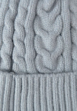 Load image into Gallery viewer, หมวกไหมพรมทรงบีนนี่แต่งปอม - Fleece Lined Cable Knitted Pom Pom Beanie Hat