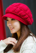 Load image into Gallery viewer, หมวกไหมพรมถักขนกระต่ายบุขน - Fleece Lining Rabbit Hair Knitted Cap