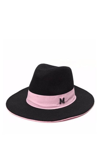 หมวกวูลปีกกวางสองสีตัว M - Fashion Wide brim wool hat