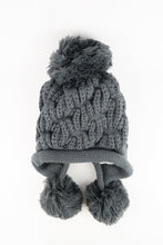 Load image into Gallery viewer, หมวกไหมพรมแต่งลูกตุ้ม บุขนหนาด้านใน - Winter Fleece Lining Beanie Hat with Pom
