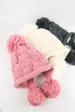 Load image into Gallery viewer, หมวกไหมพรมแต่งลูกตุ้ม บุขนหนาด้านใน - Winter Fleece Lining Beanie Hat with Pom