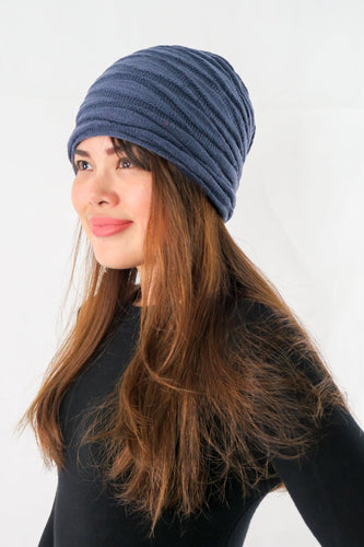 หมวกไหมพรมผ้าสองสี - Soft Lined Thick Knit Warm Reversible Winter Slouchy Beanies Hat