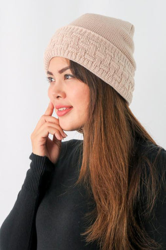หมวกไหมพรมบุขนด้านใน - Wool Beanie Hat 100% Merino Woo