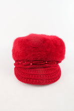 Load image into Gallery viewer, หมวกไหมพรมถักขนกระต่าย บุขนด้านใน  - Fleece Lining Winter Rabbit Hair Kintted Cap with Visor