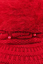 Load image into Gallery viewer, หมวกไหมพรมถักขนกระต่าย บุขนด้านใน  - Fleece Lining Winter Rabbit Hair Kintted Cap with Visor