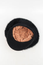 Load image into Gallery viewer, หมวกไหมพรมถักขนกระต่าย บุขนด้านใน  - Fleece Lining Winter Rabbit Hair Kintted Cap with Visor