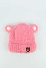 Load image into Gallery viewer, หมวกไหมพรม ทรงบินนี่แต่งหูแบบหนา บุขนด้านใน สำหรับเด็ก - Kids Bear Ears Crochet Eyelash Fur Fleece Lined Knit Hat