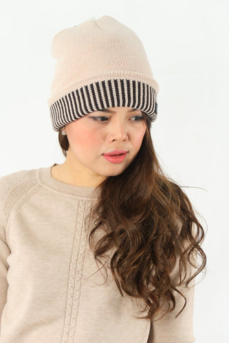 หมวกไหมพรมบุขนด้านใน - Wool Beanie Hat 100% Merino Woo