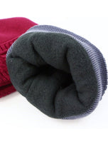 Load image into Gallery viewer, หมวกไหมพรมถักลายเปีย บุด้านในสำหรับกันหนาว - Unisex Cable Knit Fleece Lining Knit Beanie Ski Hat