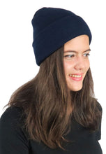 Load image into Gallery viewer, หมวกไหมพรมทรงบีนนี่ H005 - Unisex Solid Thick Wool Ribbed Beanie Hat
