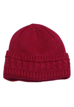 Load image into Gallery viewer, หมวกไหมพรมถักลายเปีย บุด้านในสำหรับกันหนาว - Unisex Cable Knit Fleece Lining Knit Beanie Ski Hat