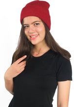 Load image into Gallery viewer, หมวกไหมพรมทรงบีนนี่ H005 - Unisex Solid Thick Wool Ribbed Beanie Hat