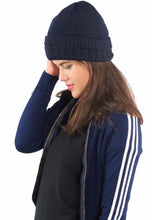 Load image into Gallery viewer, หมวกไหมพรมถักลายเปีย บุด้านในสำหรับกันหนาว - Unisex Cable Knit Fleece Lining Knit Beanie Ski Hat